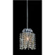 Milieu Mini Pendant 1 Light 5.5 inch Chrome Mini Pendant Ceiling Light in Firenze Clear with Dark Sapphire Accents