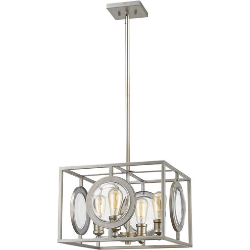 Port 4 Light 17.75 inch Antique Silver Pendant Ceiling Light in Antique Silver Steel