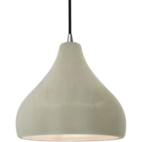 Radiance 1 Light 11.5 inch Celadon Green Crackle and Brushed Nickel Pendant Ceiling Light