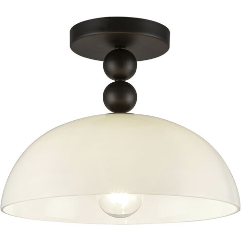 Alora Mood Paisley 1 Light 11.88 inch Matte Black Semi-Flush Mount Ceiling Light
