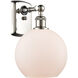 Ballston Athens LED 8 inch Polished Nickel Sconce Wall Light in Matte White Glass, Ballston