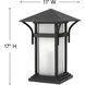 Estate Series Harbor LED 17 inch Satin Black Outdoor Pier Mount Lantern, Low Voltage
