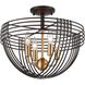 Concentric 4 Light 16 inch Oil Rubbed Bronze with Satin Brass Semi Flush Mount Ceiling Light