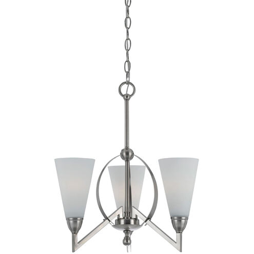 Canroe 3 Light 18 inch Brushed Steel Chandelier Ceiling Light