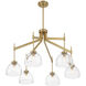 Corbin 6 Light 31.5 inch Warm Brass Chandelier Ceiling Light