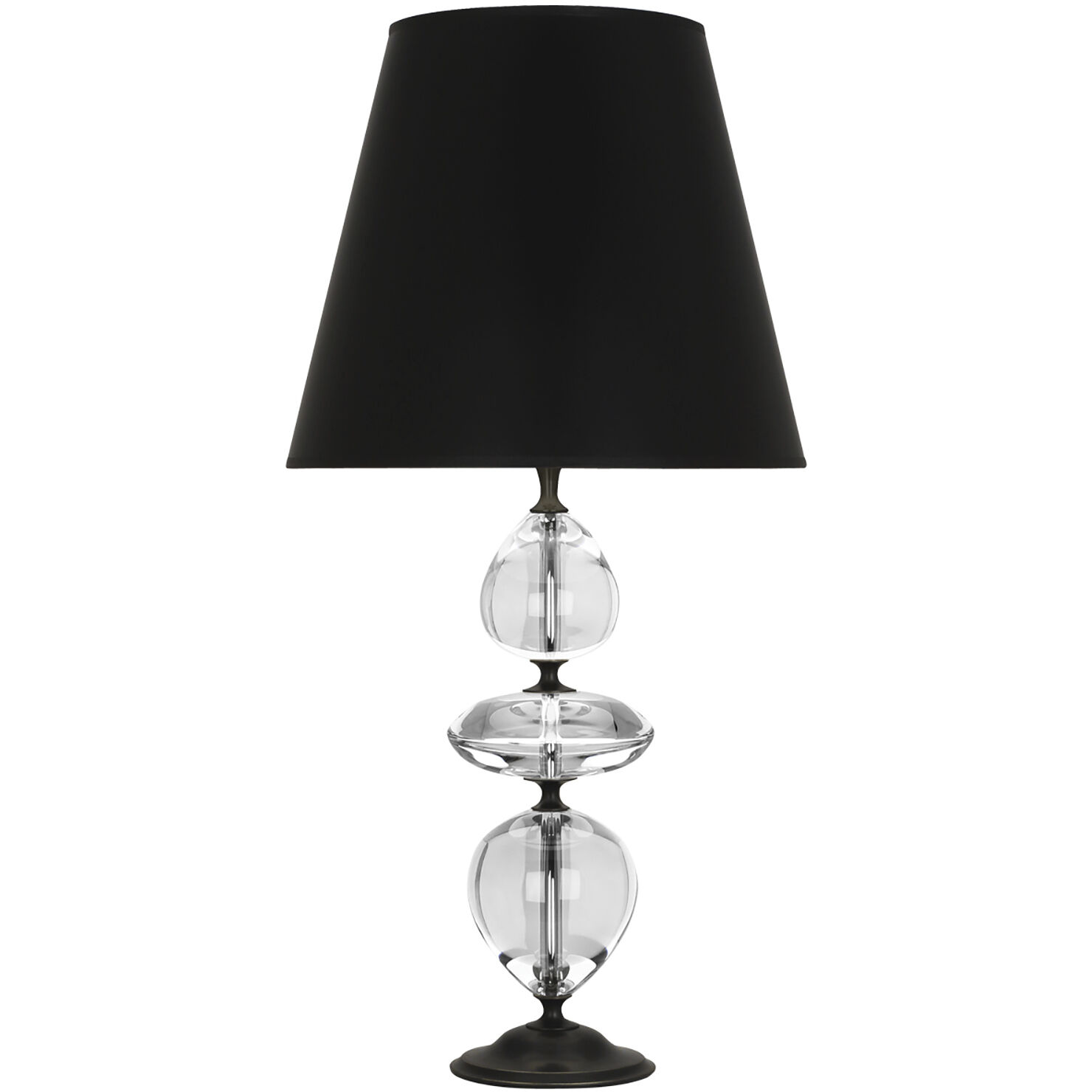 Williamsburg Orlando 30.75 inch 150 watt Deep Patina Bronze / Clear Crystal Table Lamp Portable Light in Black With Matte Silver