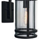 New Yorker 1 Light 14 inch Acid Dipped Black with Clear Outdoor Wall Sconce