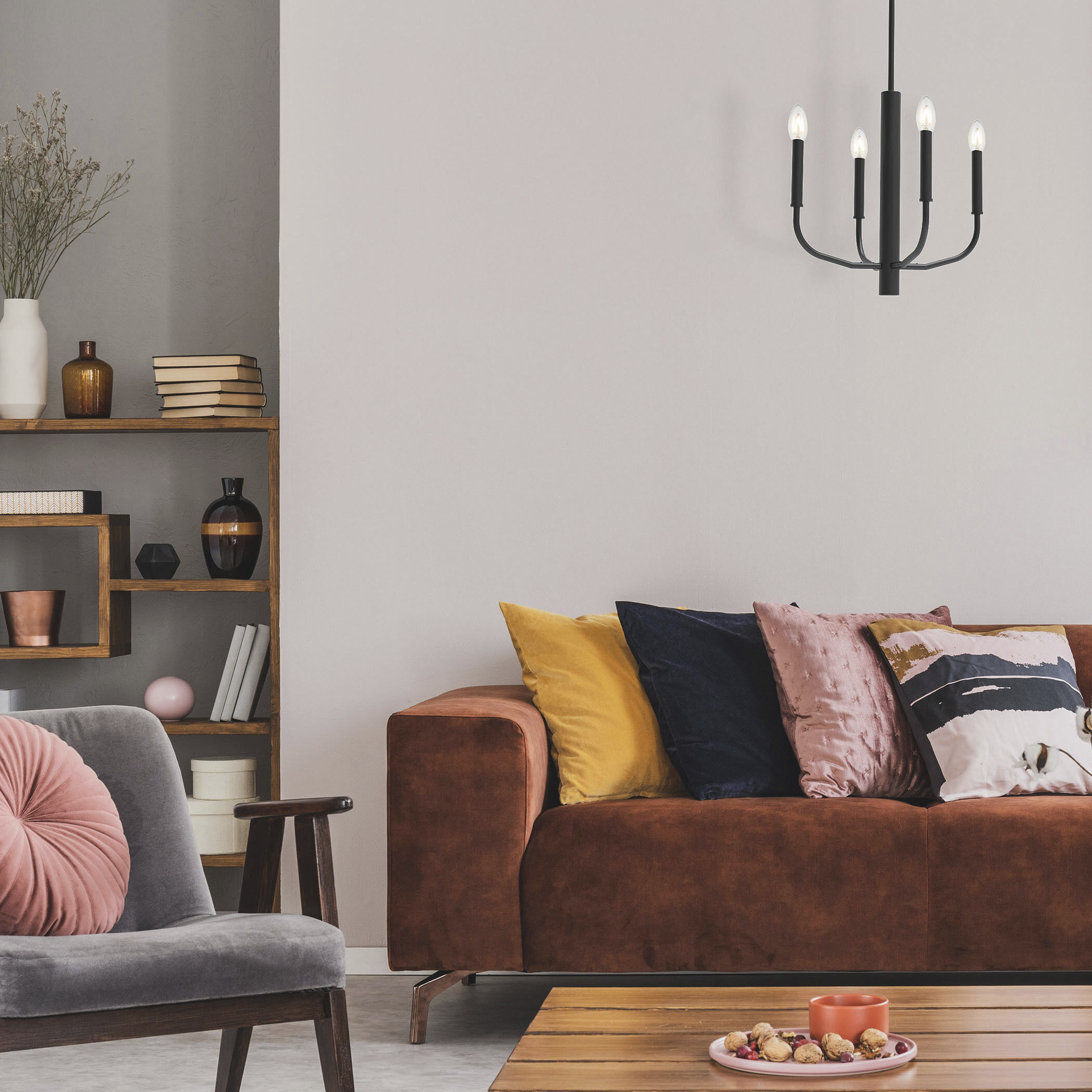 Eleanor 4 Light 16 inch Matte Black Chandelier Ceiling Light