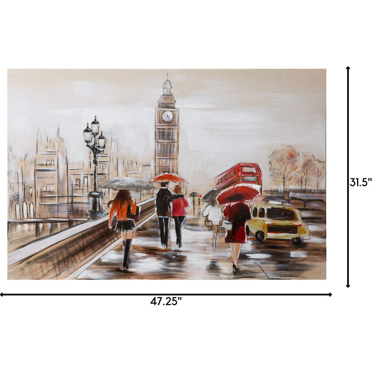 Retrograde Multicolored Big Ben Wall Art, Varaluz Casa