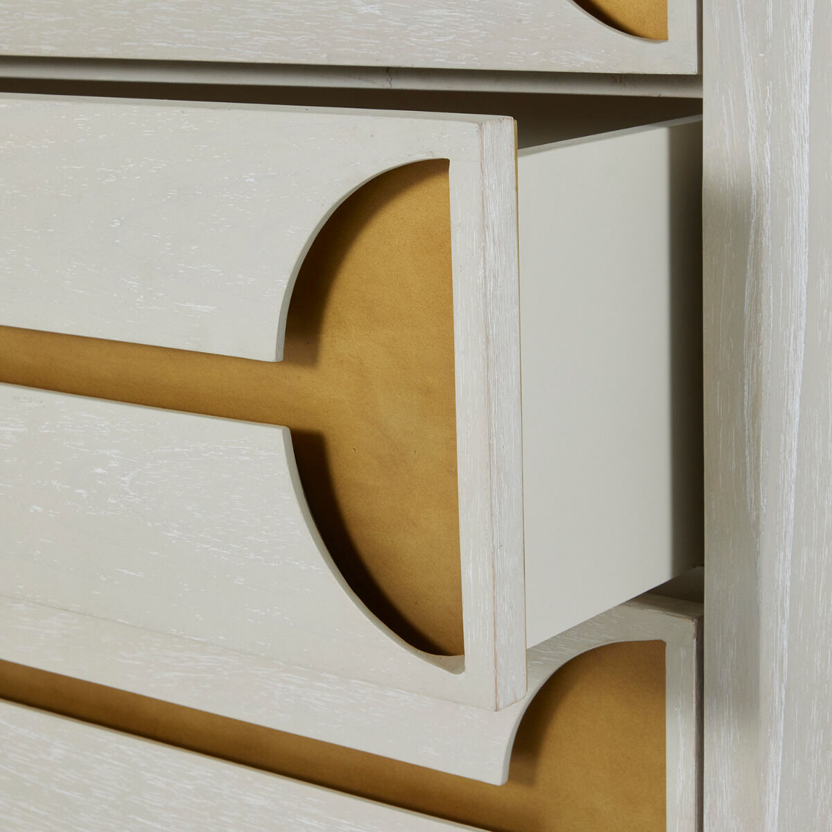 Kaitlin Stained Brass / Cerused White Chest