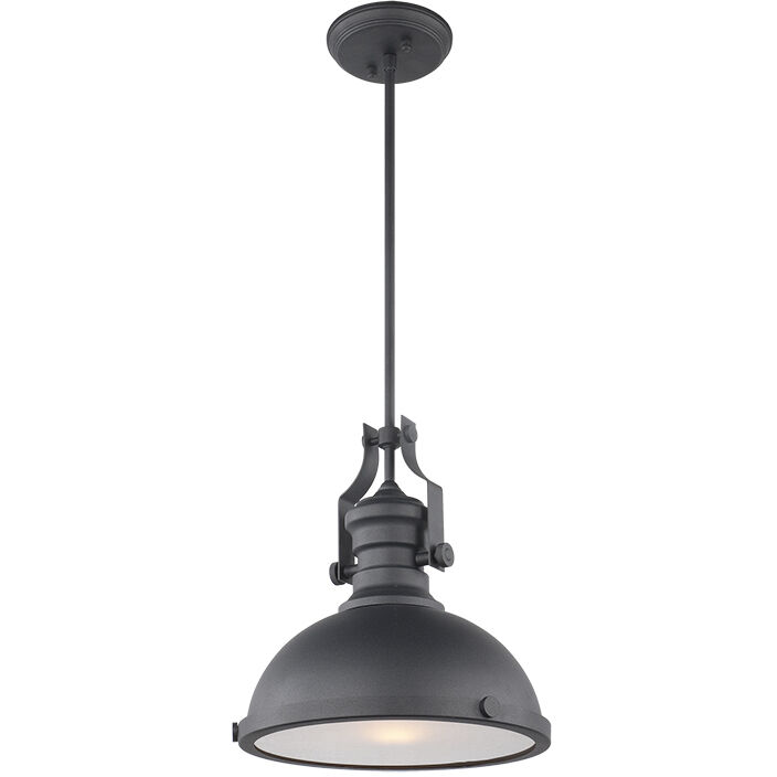 Cresswell Series 1 Light 13 inch Matte Black Pendant Ceiling Light