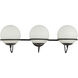 Alora Mood Alba 3 Light 24.13 inch Matte Black Bath Vanity Light Wall Light