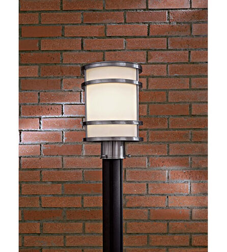 Bay View 1 Light 12 inch Brushed Stainless Steel Outdoor Post Mount Lantern, Great Outdoors