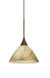 Domi 1 Light Bronze Pendant Ceiling Light in Incandescent, Mocha Glass