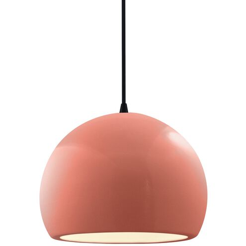 Radiance 1 Light 7 inch Gloss Blush and Matte Black Pendant Ceiling Light