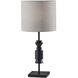 Elton 28 inch 60 watt Black and Black Rubber Wood Table Lamp Portable Light
