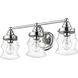 Keal 3 Light 22 inch Polished Nickel Vanity Light Wall Light