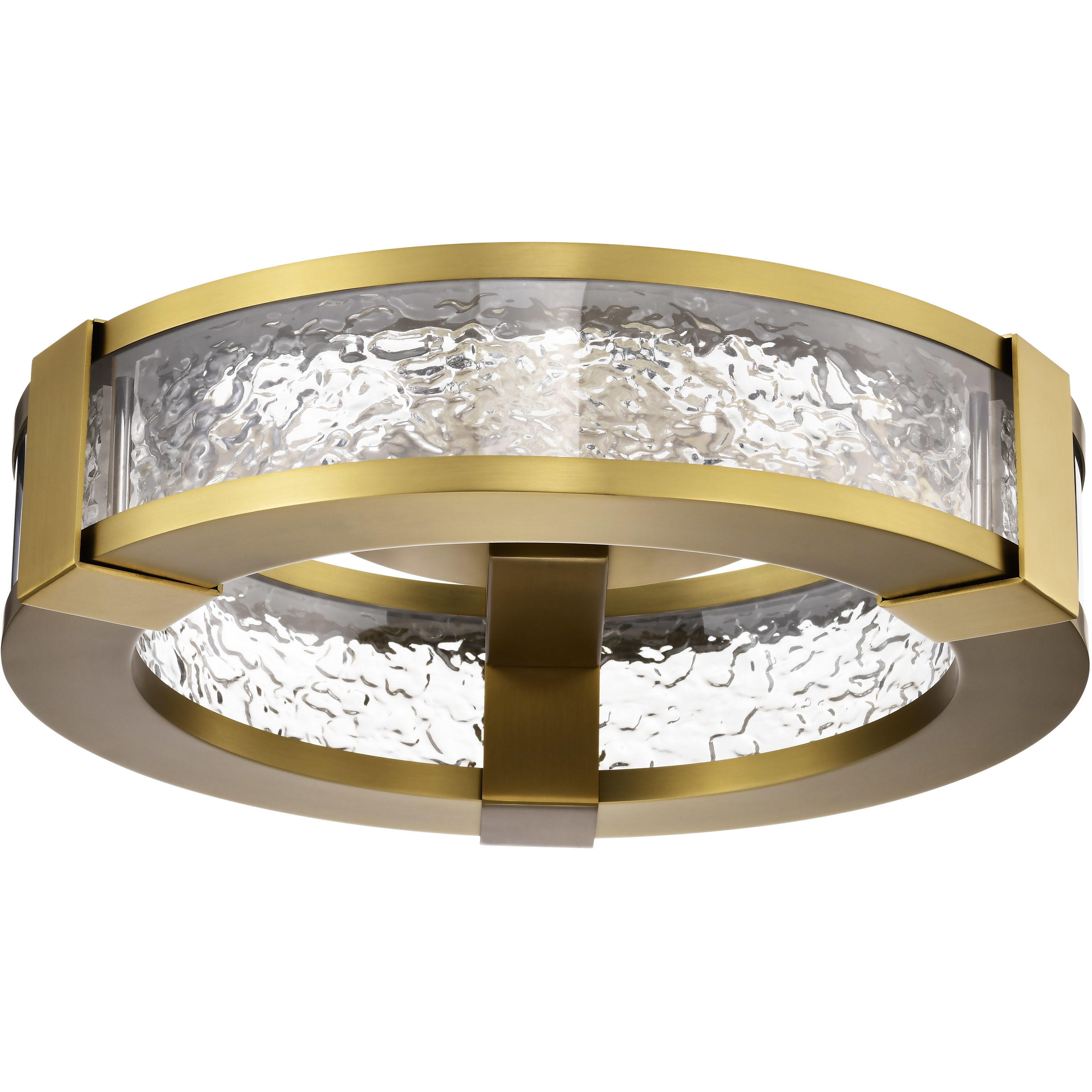 Darrow LED 13.25 inch Vintage Brass Flush Mount Ceiling Light