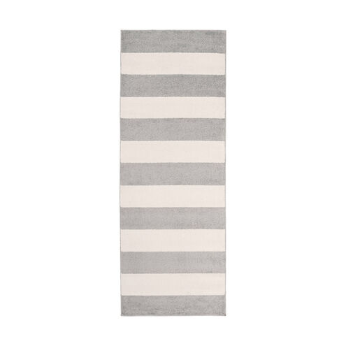 Horizon 87 X 31 inch Medium Gray/Cream Rugs, Polypropylene