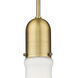 Amherst LED 11.75 inch Brushed Brass Mini Pendant Ceiling Light in Matte White Glass