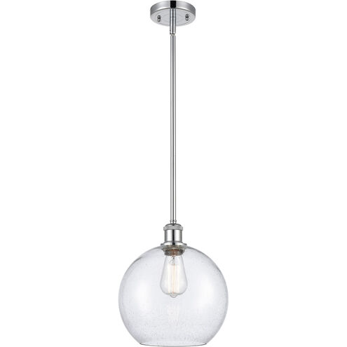 Ballston Large Athens LED 10 inch Polished Chrome Pendant Ceiling Light in Seedy Glass, Ballston