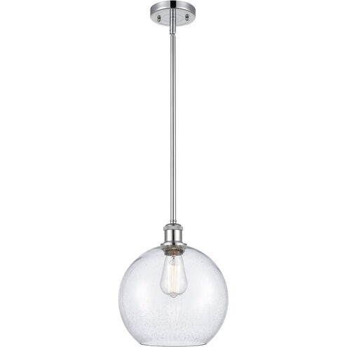 Ballston Large Athens LED 10 inch Polished Chrome Pendant Ceiling Light in Seedy Glass, Ballston