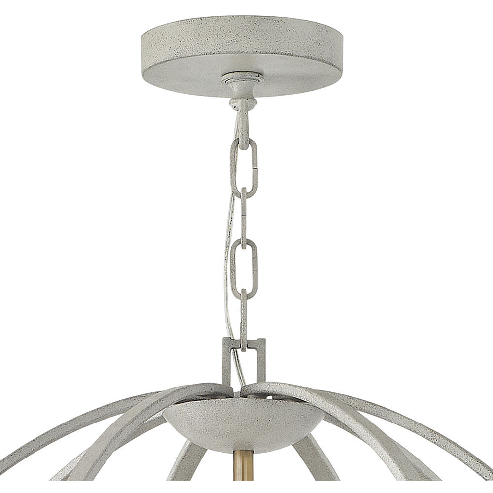 Euclid 8 Light 28.25 inch Cement Gray with Brushed Gold Indoor Foyer Light Ceiling Light