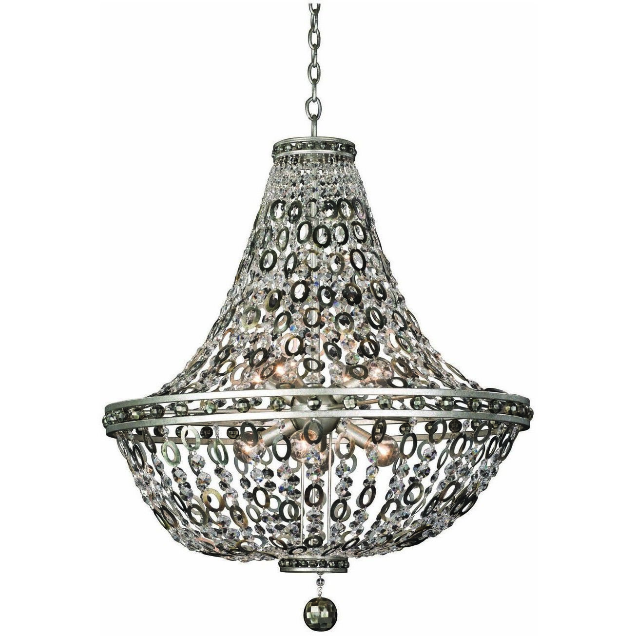 Lucia 8 Light 26 inch Vintage Silver Leaf Pendant Ceiling Light
