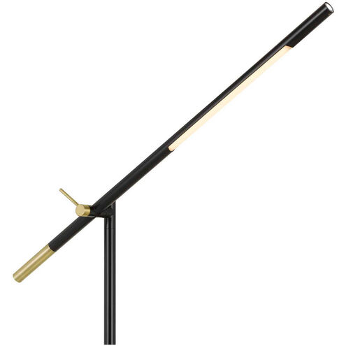 Virton 68 inch 10 watt Black and Antique Brass Floor Lamp Portable Light, Tubular
