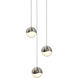Grapes LED 8 inch Satin Nickel Cluster Pendant Ceiling Light in White Glass