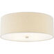 Textile Collection 4 Light 18 inch Brushed Nickel Flush Mount Ceiling Light in Cream (CandleAria), Classic Family