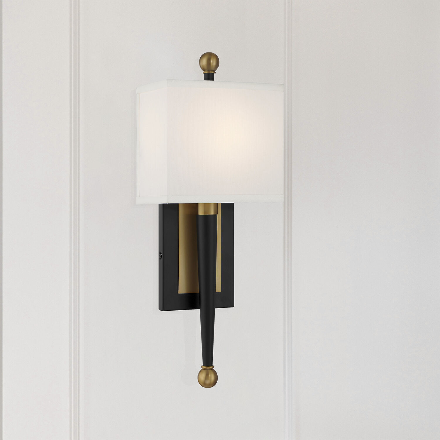 Ardson Bath Sconce Wall Light in Matte Black and Vibrant Gold
