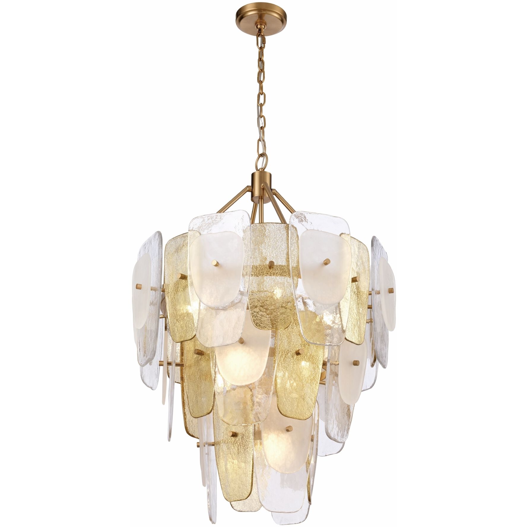 Strata 9 Light 24.5 inch Lacquered Gold Pendant Ceiling Light