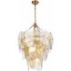 Strata 9 Light 24.5 inch Lacquered Gold Pendant Ceiling Light