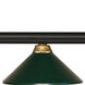 Riviera 3 Light 57 inch Bronze and Satin Gold Billiard Ceiling Light in 12.25, Dark Green Steel