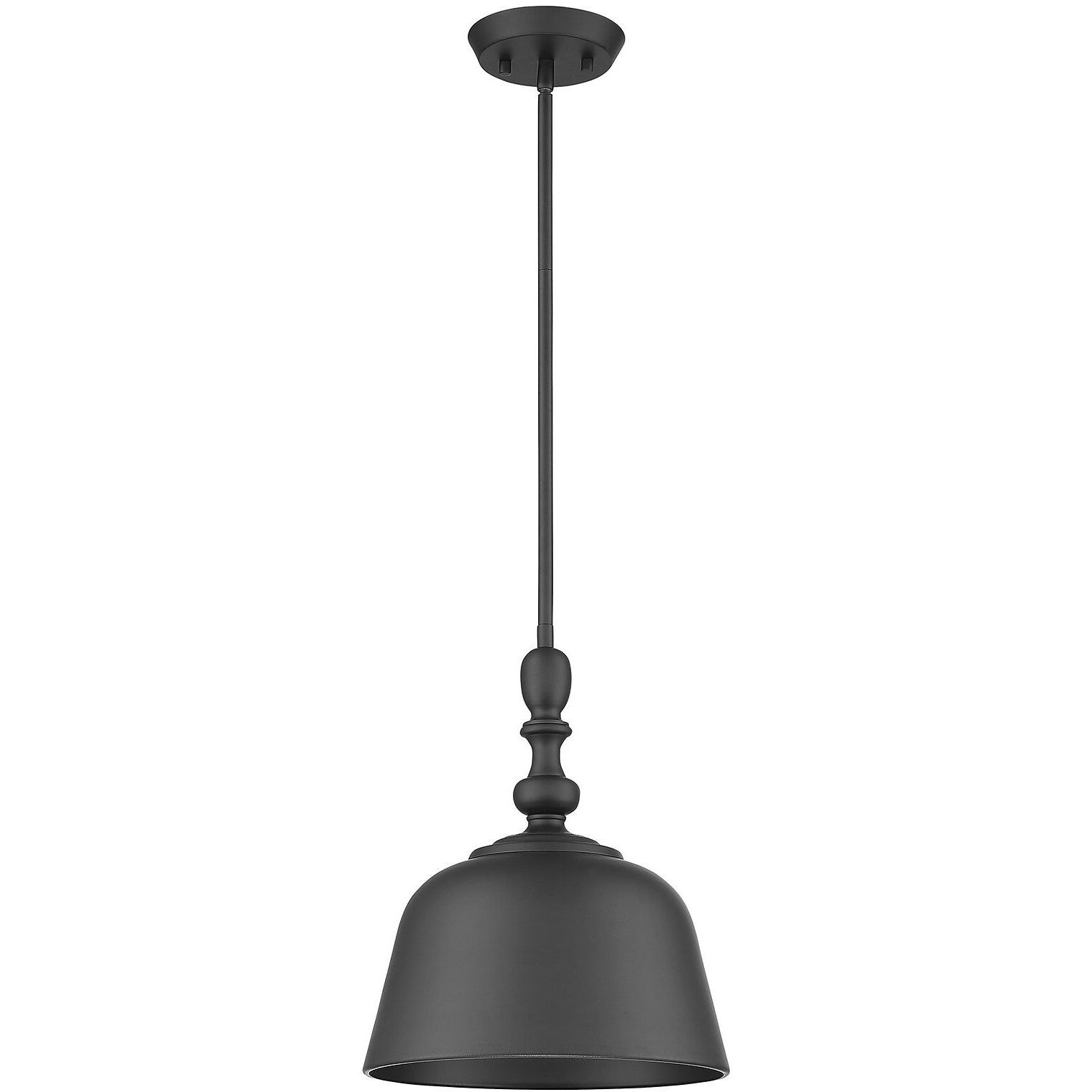 Berg 1 Light 12 inch Matte Black Pendant Ceiling Light, Essentials
