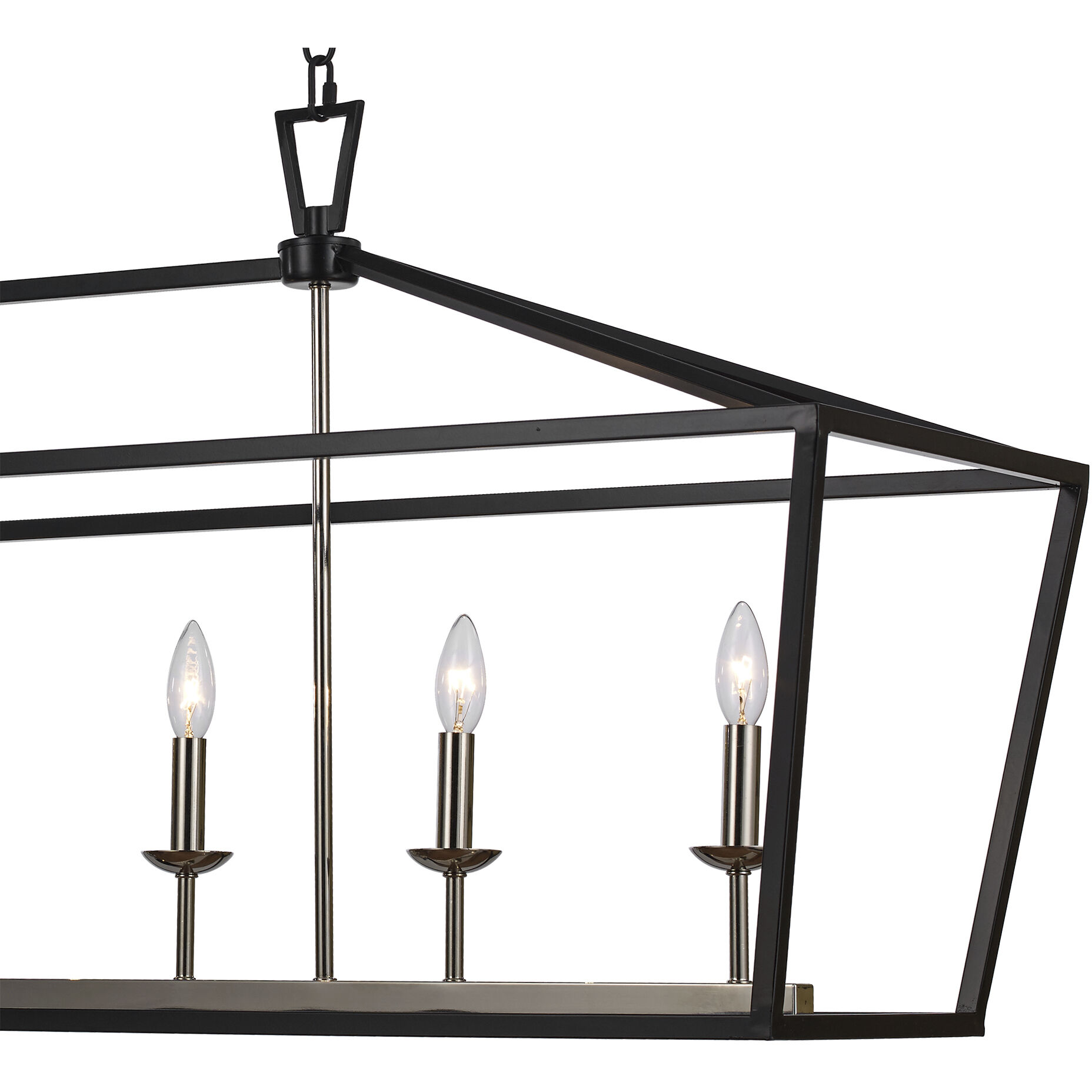 Lacey 6 Light 49 inch Polished Chrome and Black Pendant Ceiling Light