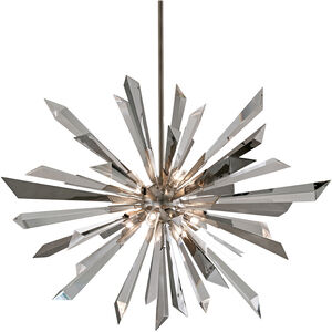 Inertia 8 Light 48 inch Warm Silver Leaf Chandelier Ceiling Light