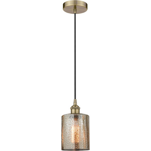 Edison Cobbleskill 1 Light 5 inch Antique Brass Mini Pendant Ceiling Light