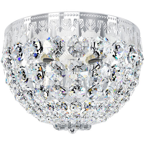 Petit Crystal 3 Light Polished Silver Flush Mount Ceiling Light in Radiance