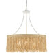 Samoa 3 Light 31 inch Gesso White/Natural Rope Chandelier Ceiling Light
