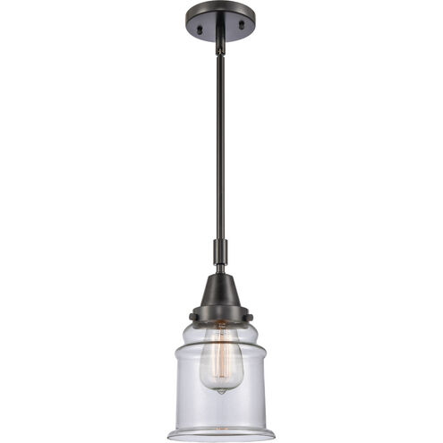 Franklin Restoration Canton 1 Light 7 inch Matte Black Mini Pendant Ceiling Light in Clear Glass