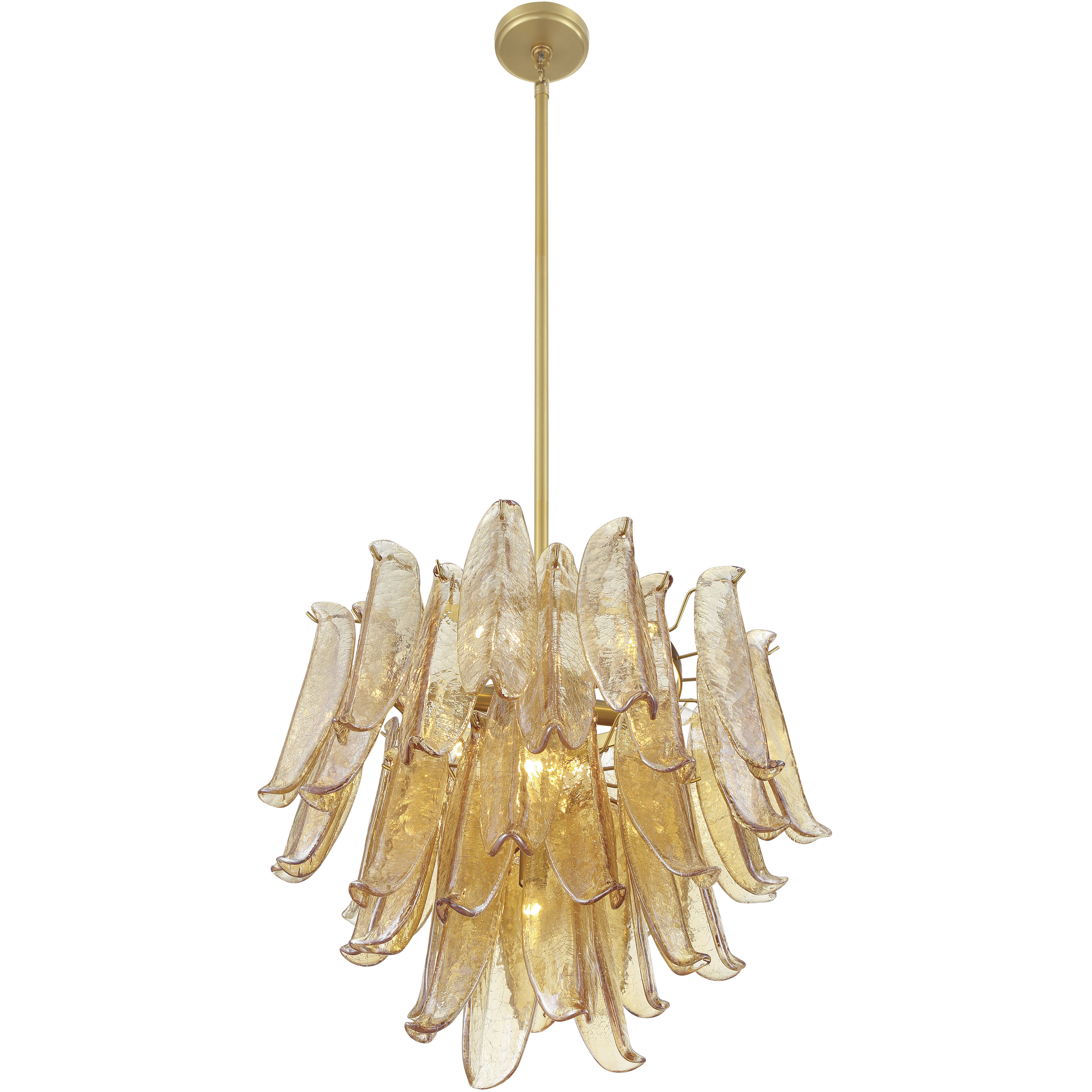 Regent 9 Light 23 inch Legacy Brass Chandelier Ceiling Light in Amber Crackled Glass