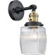 Franklin Restoration Colton LED 6 inch Black Antique Brass Sconce Wall Light, Franklin Restoration