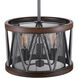 Parsh 3 Light 16 inch Pewter Drum Shade Chandelier Ceiling Light