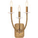 Atella 3 Light 10 inch Ashen Gold Wall Sconce Wall Light