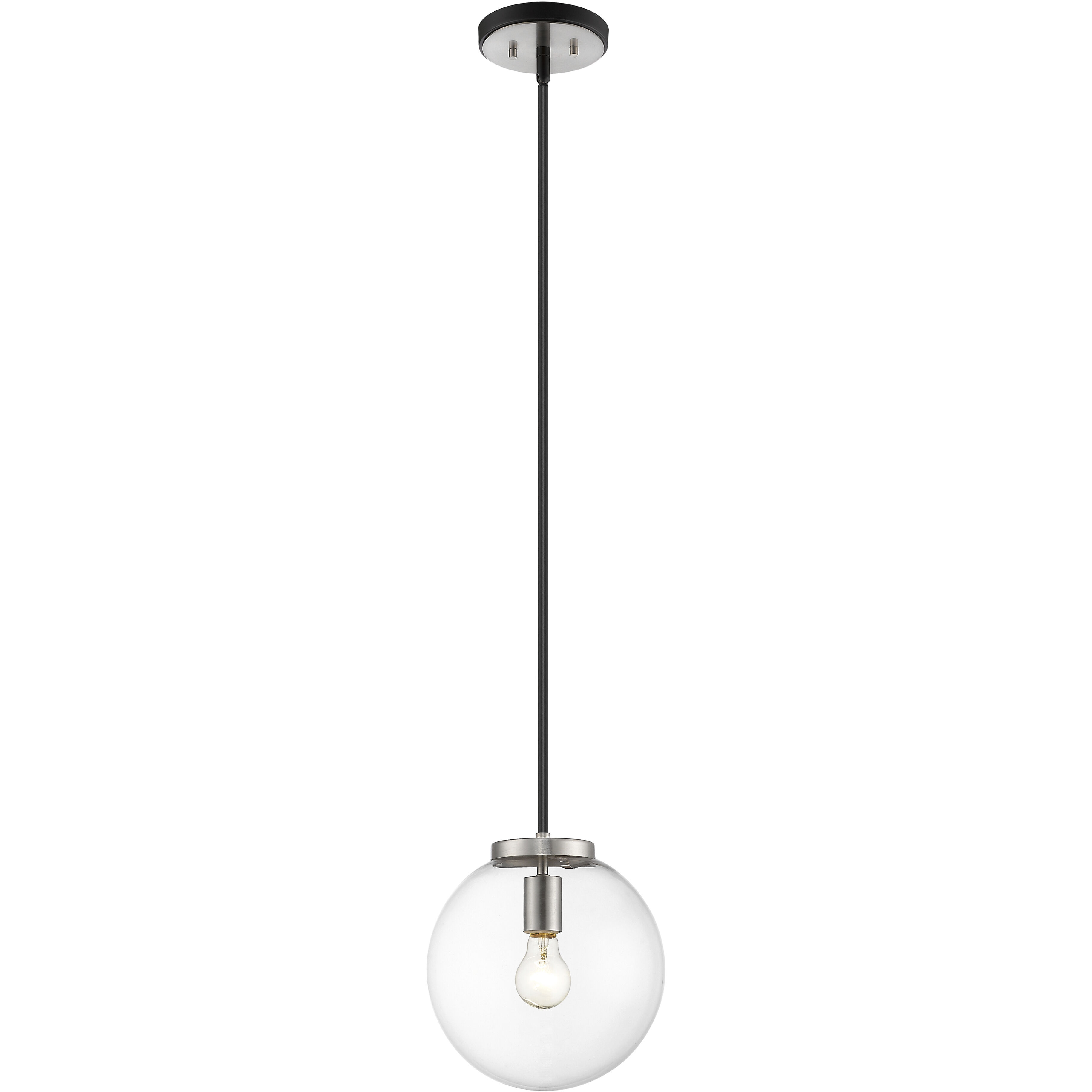 Parsons 1 Light 10 inch Matte Black and Brushed Nickel Pendant Ceiling Light
