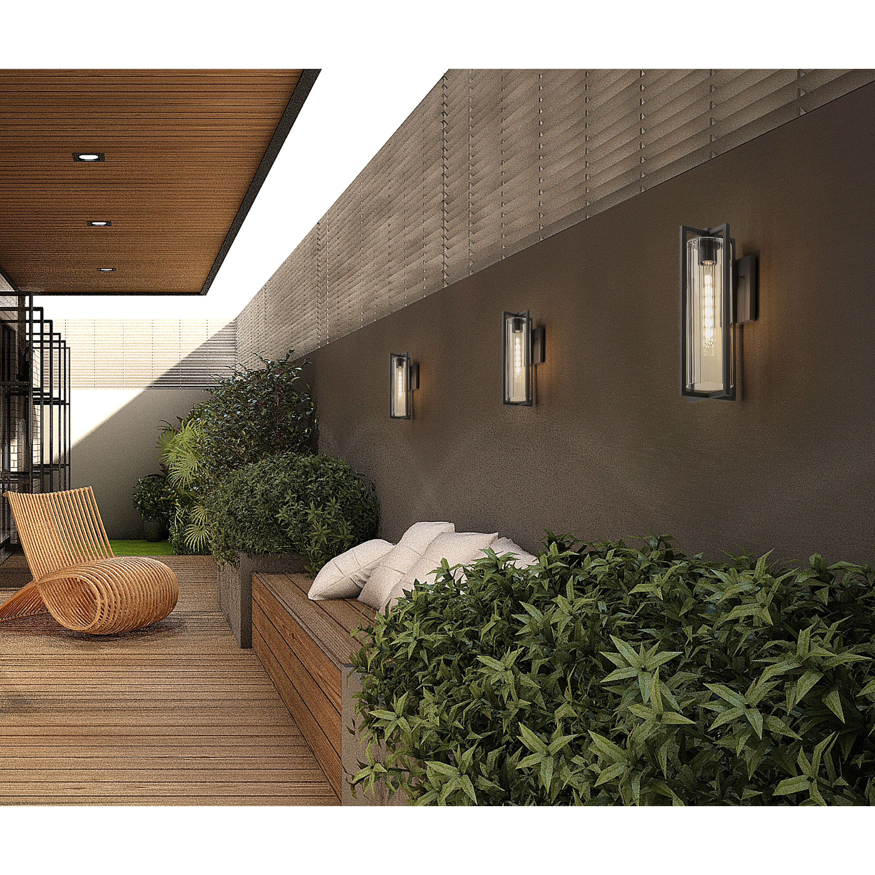 Aura Outdoor Wall Light in Black, G9