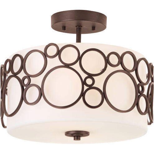 Bingo 2 Light 14 inch Venetian Bronze Semi-Flush Mount Ceiling Light
