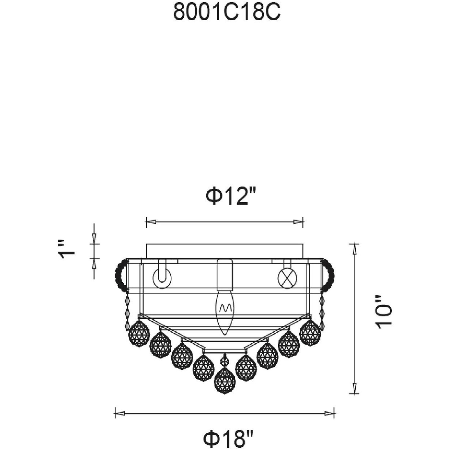 Empire 5 Light 18 inch Chrome Flush Mount Ceiling Light